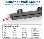 Kit de montaje en pared de barra de sonido universal Soportes de montaje para barra de sonido de canciones Negro