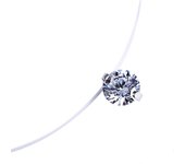 Moda 0.6cm Collar colgante de circón collar de línea de pesca invisible para decoración de joyería de mujer 47.00X0.80X0.20CM
