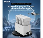 Para DJI Mini 3/4Pro Drone Cargador de batería de 37 W Luz LED del centro de carga de 3 vías
