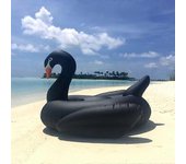 Fresco 190 cm Cisne Negro Flotador de piscina gigante Círculo inflable Anillos de natación Colchón inflable para montar Cama flotante Piscina de fi...