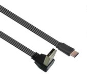 90 grados angulosos USB 2,0 para mecanografiar el cable de datos del cable plano de C para los teléfonos y los ordenadores portátiles