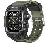 AMBAND para Apple Watch Ultra 49mm Correa de reloj de TPU a prueba de golpes con caja de reloj integrada - Verde militar Multicolor Army Green