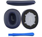 Para almohadillas de cuero proteico para auriculares JBL TUNE 700BT / 710BT + mini palanca + funda de viga de cabeza Azul Style A