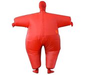 Disfraz de mascarada inflable Traje de cuerpo completo Disfraces de Air Blow Up Traje de mono Rojo