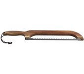 Cuchillo de pan, cuchillo de arco de pan de madera para pan casero, cortador de masa madre dentado de 16,5 pulgadas Cuchillo cortador de pan con ar...