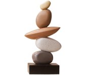 Escultura moderna de piedras apiladas de resina - arte rupestre abstracto equilibrado para varios tipos de habitaciones, decorati Como se muestra