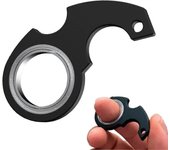 Keychain Spinner Fidget Ring Toy, Metal Key Spinner, fidget Keychain Juguetes sensoriales para hombre, mujeres y niños Negro