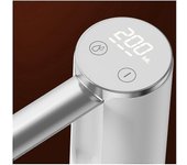 Dispensador de botella de agua de escritorio dual con medidas automáticas, plegable portátil eléctrico Bott-haoyi Blanco de plata