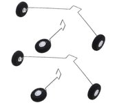 4x Rc Soporte del tren de aterrizaje del avión w / ruedas para Wltoys F949 Accesorio