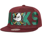 Gorra Mitchell & Ness Snapback FULL FRONTAL Anaheim Ducks Púrpura One Size