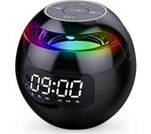 Reloj despertador para dormitorios, radios despertador digitales con altavoz Bluetooth, alarmas duales, luz LED, reloj de puerto de carga USB de 12...