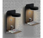 2 Pack LED luz de pared interior con puerto USB: 12w trimcolor regulable moderno lámpara de pared con interruptor, luz de lectura de pared, lámpara...