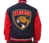 Kartex Suits Letterman Florida Panthers Negro Y Rojo - Chaqueta Varsity de Lana L