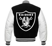 Kartex Suits Letterman Nfl Oakland Las Vegas Raiders Cuerpo de Lana Mangas de Cuero Chaqueta Varsity Xs
