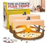 Kryc Flea Trap Indoor, Sticky Dome Flea Strap Flea Killer Trap Pad Bed Bug Trap con 4 discos de pegamento Inodoro No tóxico Bombilla de luz natural...