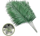 Paquete de 12 hojas de palma artificiales Plantas hojas de palma sintéticas Hojas de palma tropicales Hojas de palma grandes Planta de vegetación p...