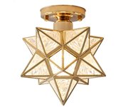 Lámpara de techo Estrella de cinco puntas Luz de techo Pasillo Pasillo Balcón Lámparas pequeñas Plancha Oro B