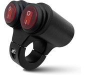 Interruptor de luz del manillar de la motocicleta 7/8 "22mm 12V Botón impermeable Interruptor de control de doble perilla Peligro