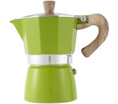 Aluminio italiano Moka Espresso Máquina de café Filtro Estufa Pot 3 tazas (verde)