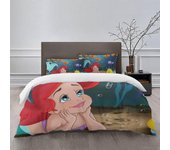 Juego de cama XU163 Ariel Juegos de Cama Cama Dibujos Animados Funda Nórdica Ligera de 3 Piezas (1 Funda Nórdica y 2 Fundas de Almohada) PW163 Sing...