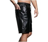Pantalones cortos para hombre Punk Retro Gothic Fit Pantalones cortos casuales Pantalones cortos casuales Pantalones cortos Negro M