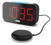 Despertador Ruidoso Para Personas Que Durmieron Mucho Reloj Despertador Vibratorio Con Agitador De Cama Para Sordos Y Con Problemas De Audición -CD...