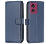 Para Motorola Edge 50 Fusion 5G Funda Cartera Ranuras para Tarjetas Funda de Teléfono de Cuero Azul