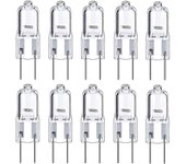 10pcs G6.35 bombillas halógenas 2 Pin 12v 35w, blanco cálido 2700k, para candelabros, luces de pista, luces de paisaje, lámparas de escritorio