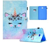 Para Samsung Galaxy Tab A 10.1 2016 T580 Estuche de cuero para tableta con ranura para bolígrafo de costura