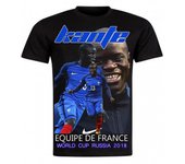 RockShark Camiseta de fútbol de la Copa del Mundo Noir N'Golo Kante Equipe De France Negro L