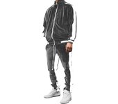 Conjunto de sudadera de terciopelo para hombre, conjunto de chándal casual chaqueta y pantalones