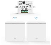 Interruptor de pared de luz inalámbrico RF 433Mhz Receptor de relé con interruptor de panel 2x1Gang Control remoto LED para lámpara LED Blanco