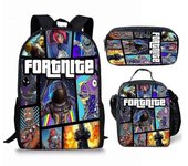 Fortnite Mochila Escolar para Estudiantes Fortnite Bolsa de paquete de tres piezas Mochila Bolsa de lápices 21 pencil case