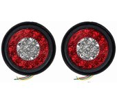 2pcs 16led Dual Color Tail Light Rubber Ring Truck Round Tail Light Red White