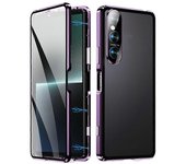 Funda de teléfono de metal magnético para Sony Xperia 1 VI Púrpura