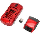 Ratón inalámbrico de coche de carreras, ratón de ordenador de coche deportivo, luz LED de 2,4 GHz, sensor óptico de 1600 DPI para OS X PC Rojo