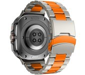 Para Samsung Galaxy Watch Ultra 47mm Correa de reloj de aleación de titanio de tres cuentas con herramienta - Tit Multicolor Titanium Orange