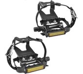 Pedales de bicicleta con clips y correas, para bicicleta de spinning, bicicleta estática y bicicletas de exterior, Boris de 9/16 pulgadas