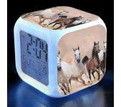 Reloj despertador de París para niños 7 colores que cambian de luz nocturna junto a la cama Pares de relojes Reloj despertador de la Torre Eiffel p...