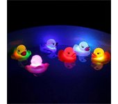 6x Linda luz led intermitente flotación pato bañera bañera ducha juguetes de goma para niños