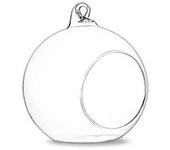 Colgante de vidrio Terrario Globo Tealight Candle Holder Home Suculentas Jarrones Percha 10CM
