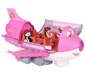 Taishh Modelo de simulación de avión Música Luces 360 giratorias Avión de juguete eléctrico para niños Rosa