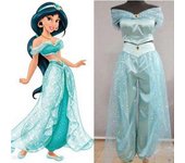 Aladdin Jasmine Princess Disfraz Fancy Dress Up Carnavales Halloween Cosplay Party Outfits azul claro XL
