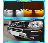 2 piezas para VOLVO XC90 2007 2008 2009 2010 2011 2012 2013 DRL Luces de circulación diurna Luz de giro diurna Blanco Flashing signal mode