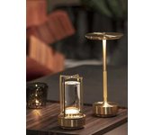 Lámpara de mesa inalámbrica LED recargable, lámpara táctil de metal Lámpara de escritorio portátil, atenuación continua, luz nocturna negro