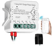 Tuya WiFi 2 Gang 80A Pinza monofásica Solar PV Bidireccional Medidor de energía bidireccional Teléfono móvil APP Control Transformador de corriente...