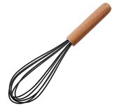 Batidor de huevos de 10 pulgadas Mango de madera Multifuncional Agarre cómodo Reutilizable Ahorro de mano de obra Batidora Batidora manual Mezclado...