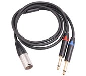 Adaptador de cable de audio Spltter 1 XLR 3-pin-jack macho a 2x 6.35 TS Macho Mono Plug 1m