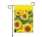Bienvenidos Amigos Pájaros Flores Mariposa Bandera de Jardín de Doble Cara 12 "x 18", Bandera Decorativa de Jardín de Flores de Primavera de Verano...