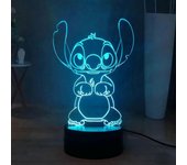 Wow Stitch 3d Lámpara Manga Led Luz de noche, Puntada Lámpara de noche Luz nocturna 16 colores 3D Decoración de la lámpara de escritorio, USB Power...